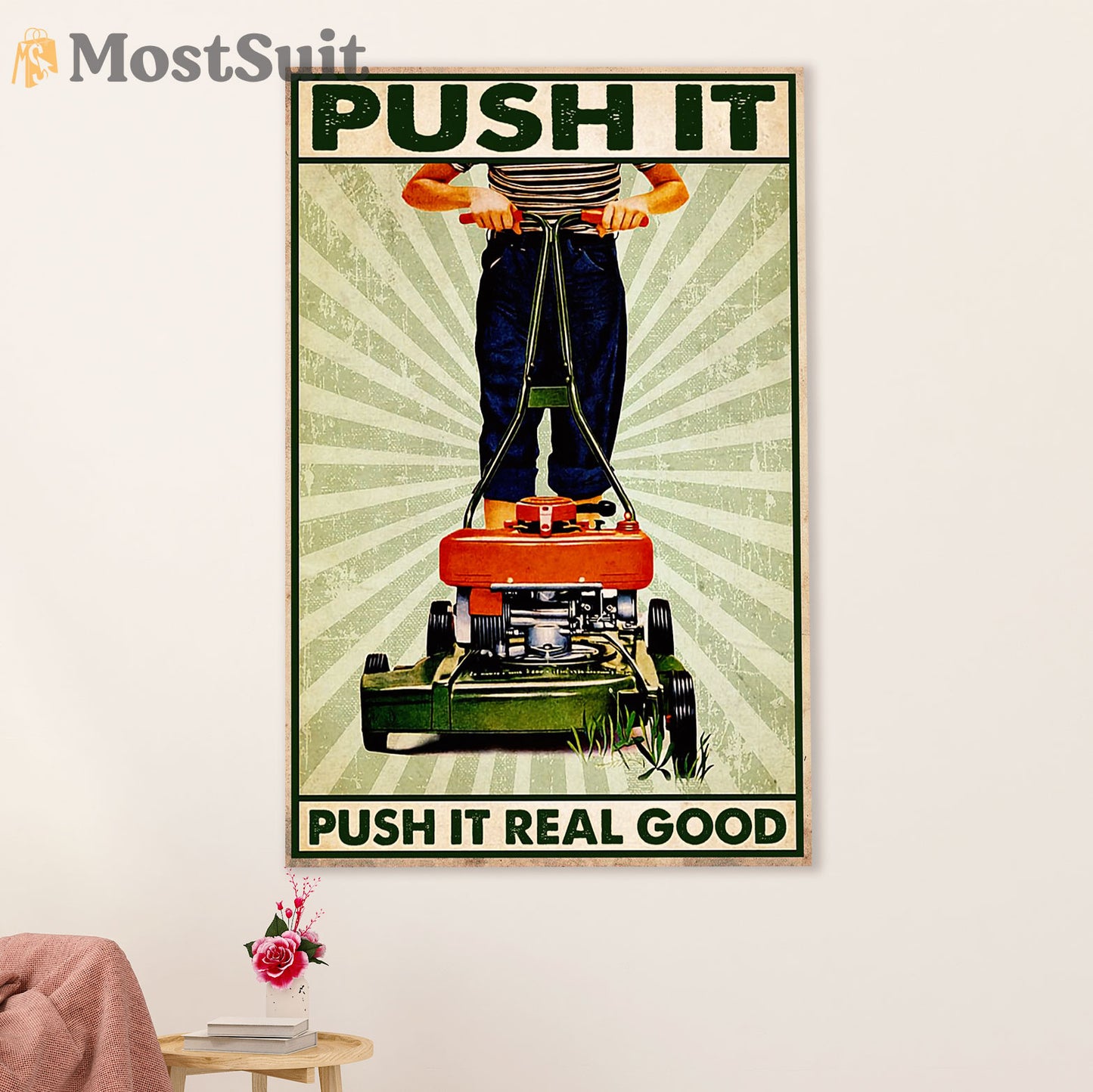 Gardening Poster Home Décor Wall Art | Push It Real Good | Gift for Gardener, Plants Lover