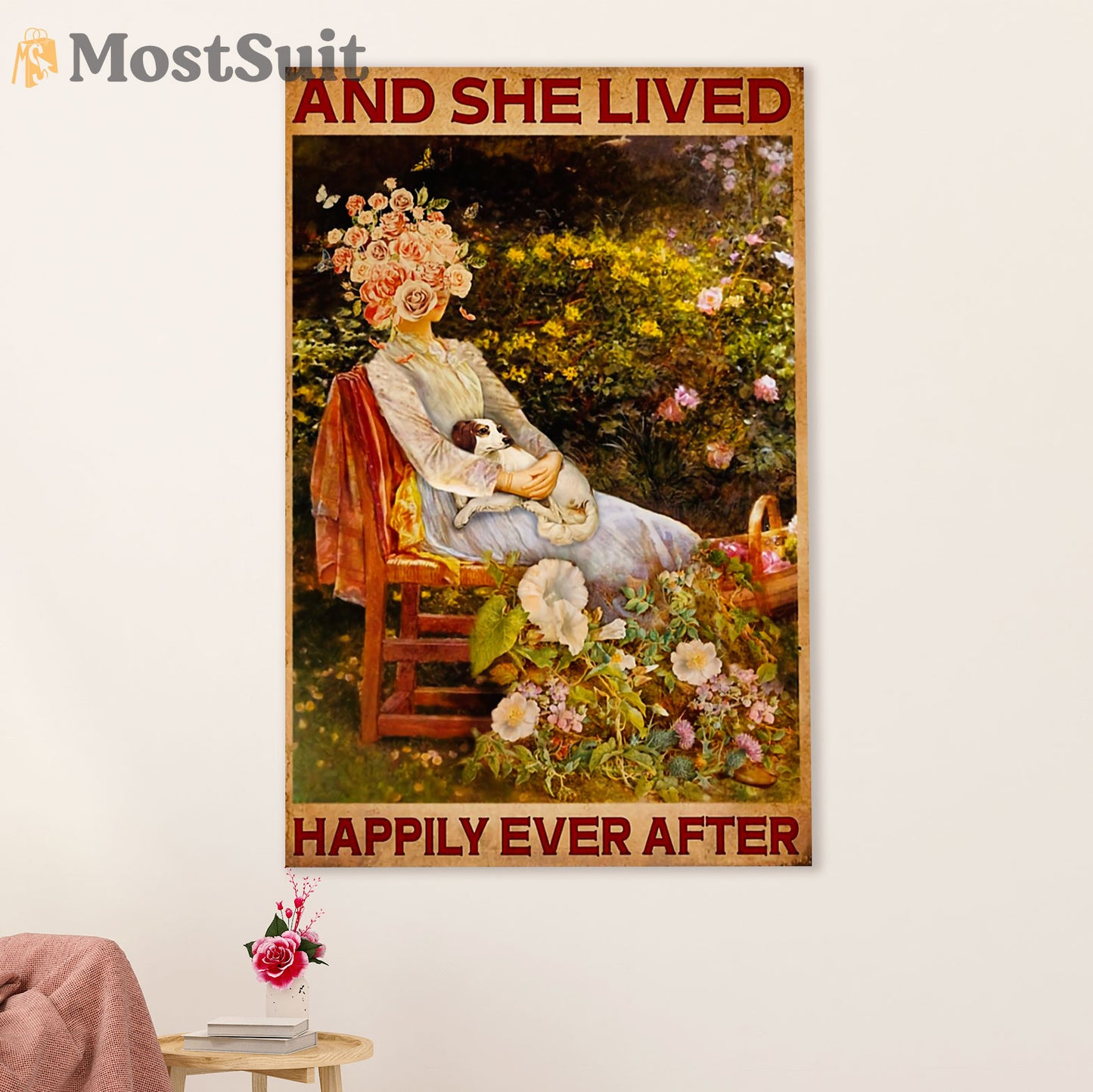 Gardening Poster Home Décor Wall Art | Dog & Her | Gift for Gardener, Plants Lover