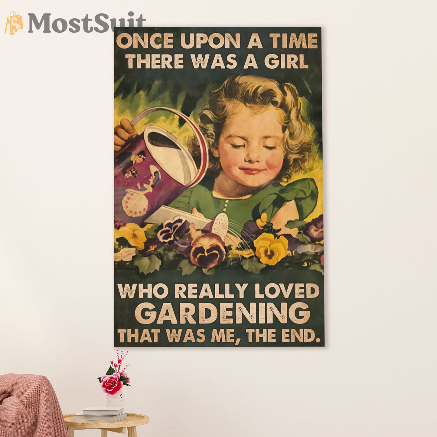 Gardening Poster Home Décor Wall Art | Girl Loved Gardening | Gift for Gardener, Plants Lover