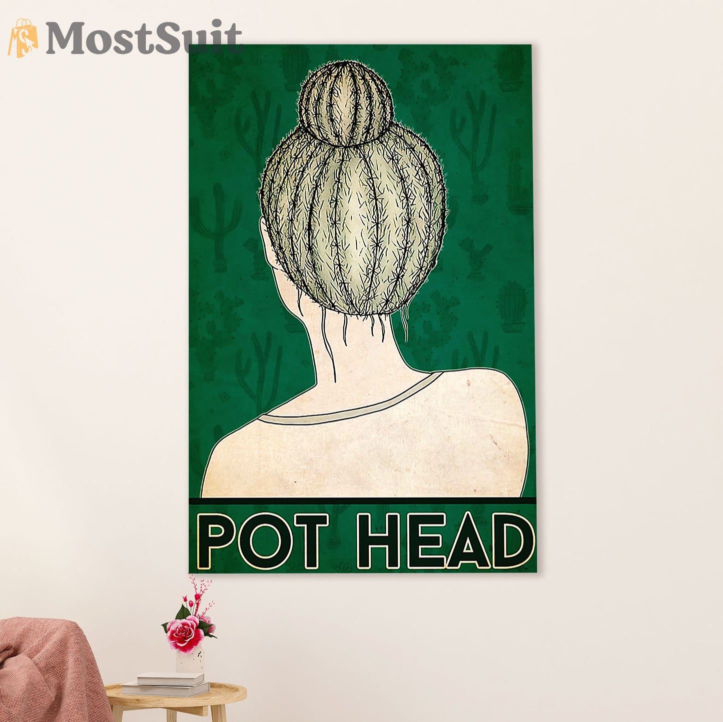 Gardening Poster Home Décor Wall Art | Funny Pot Head | Gift for Gardener, Plants Lover