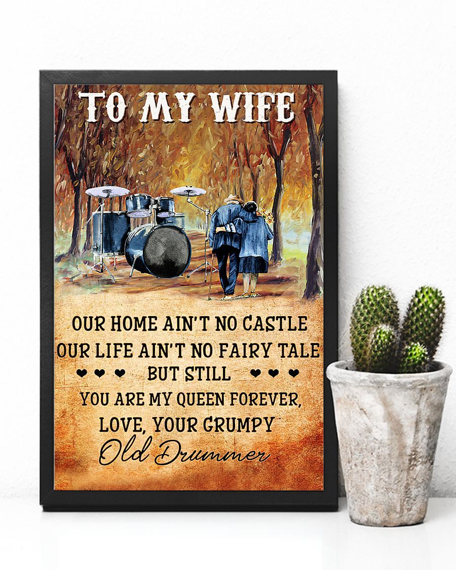 Drummer To My Wife You Are My Queen Forever Portrait Poster & Canvas Gift For Wife From Husband Home Decor Wall Art