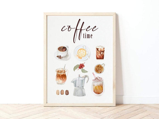 Coffee Time Portrait Poster & Canvas Gift For Coffee Lovers Gift For Friend Family Birthday Gift Home Decor Wall Art Visual Art