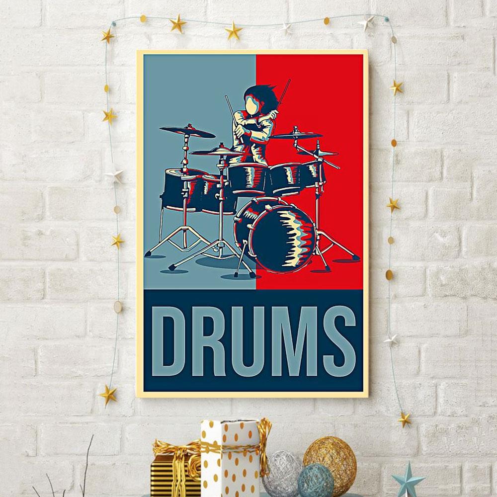 Poster Canvas Drummer Cool Drum Man Vertical Poster Gift Decor Home Decor Wall Art