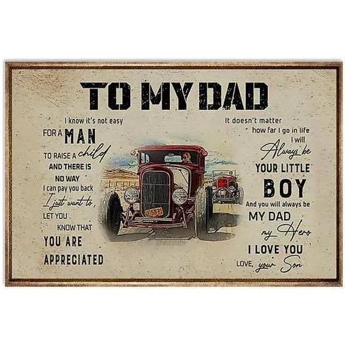 To My Dad Poster, Dad Gift Poster, Farming Tractor, Farming Art Print, Poster For Dad, Father's Day Gift, No frame Art Print