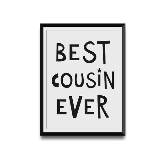Nursery quote digital printable, Best Cousin Ever typography kids print, Family poster, Children Bedroom Wall Decor Art, Nursery room