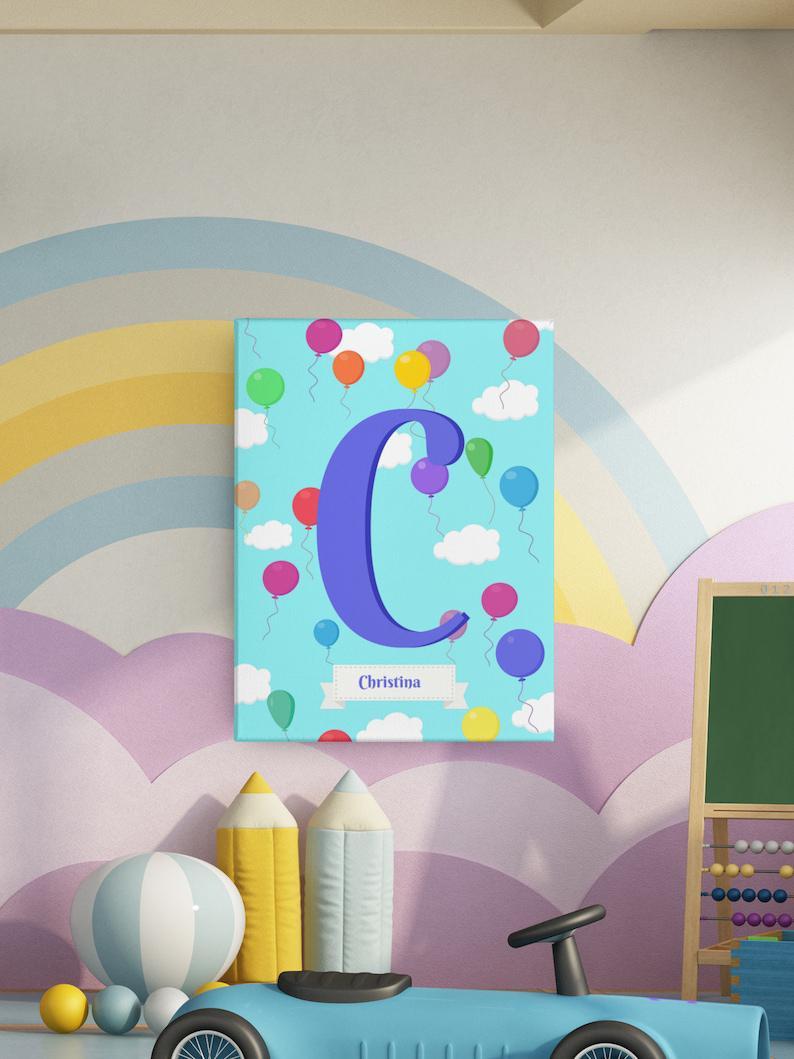Kids Name Sunflower print poster for Nursery room, Custom Name Monogram Initial, Alphabet poster,Personalized Color Letter,Floral Room Decor