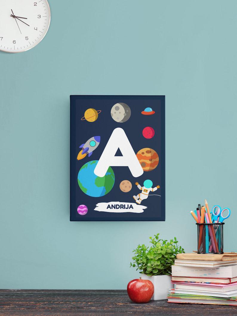 Kids Name Sunflower print poster for Nursery room, Custom Name Monogram Initial, Alphabet poster,Personalized Color Letter,Floral Room Decor