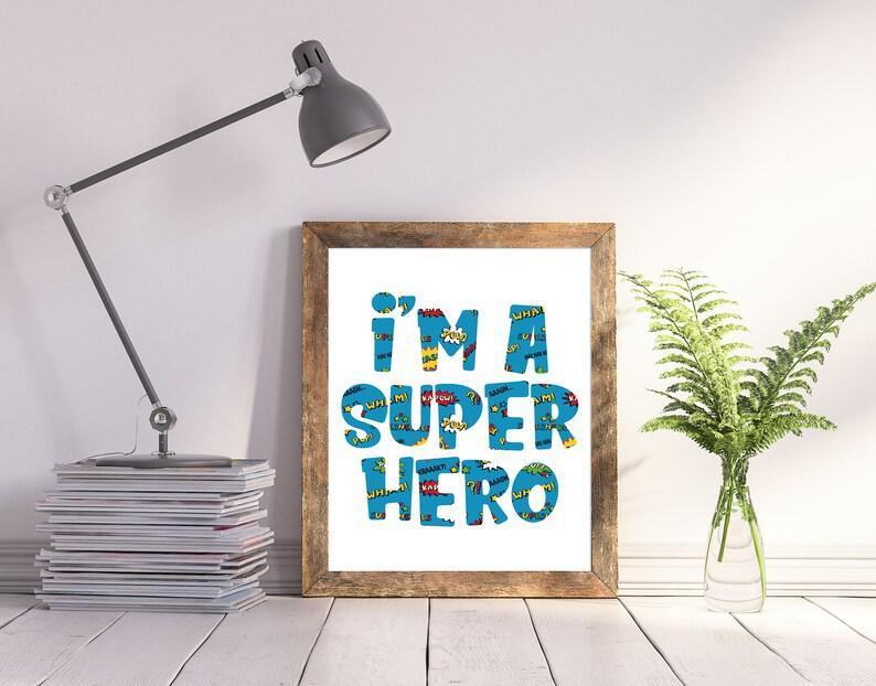 Children's Wall Decor,I'm A Superhero PRINTABLE Wall Art,Superhero Print,Gift For Niece,Nursery Wall Decor,Superhero Poster,digital wall art