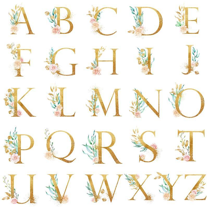 Floral Initial, Watercolor Monogram, Personalized Feminine Wall Decor, Soft Pink Aesthetic Girly Wall Art, Art Print Girl Boss,Nursery Decor
