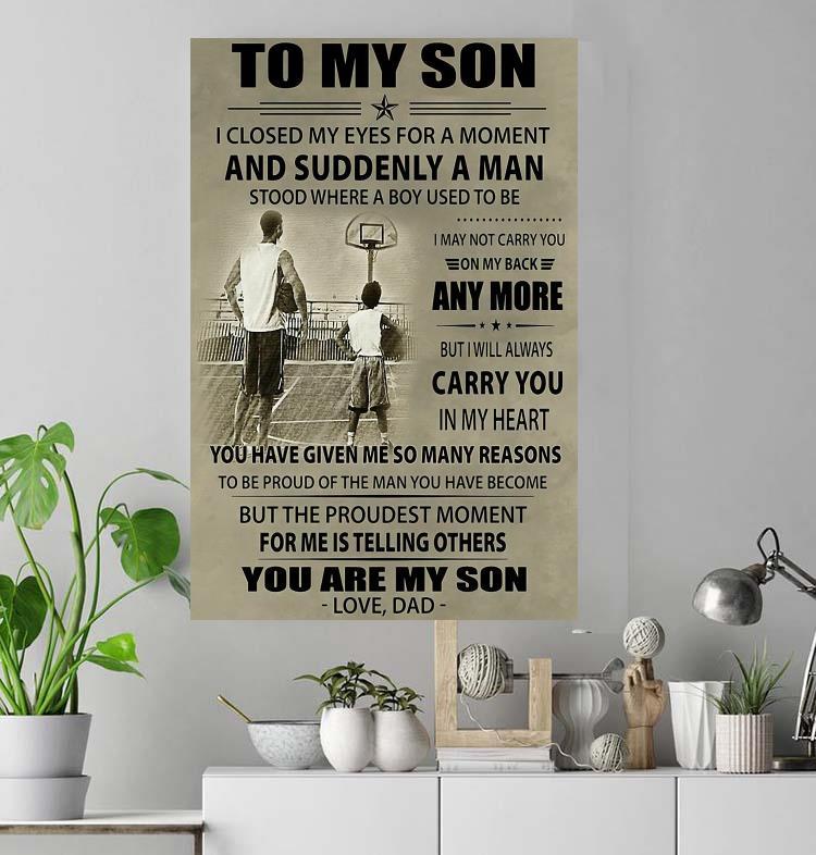 To My Son Basketball I Closed My Eyes For A Moment Portrait Poster & Canvas Gift For Son Home Decor Wall Art Visual Art