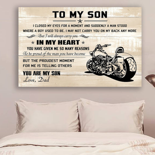To My Son Motorcycle I Closed My Eyes For A Moment Landscape Poster & Canvas Gift For Son Home Decor Wall Art Visual Art