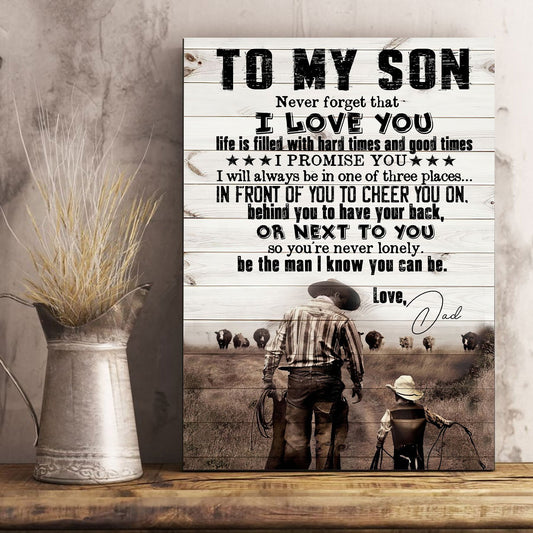 To My Son Farmer Never Forget That I Love You Portrait Poster & Canvas Gift For Son Home Decor Wall Art Visual Art