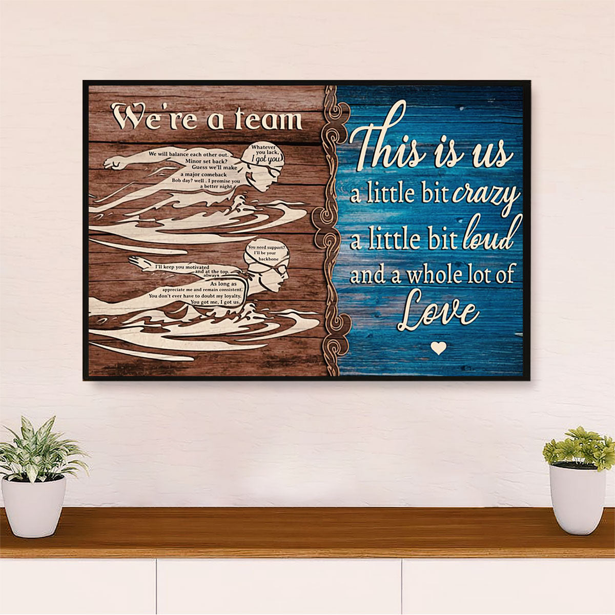Swimming Poster Room Wall Art | Couple Swimmer | Gift for Swimmer