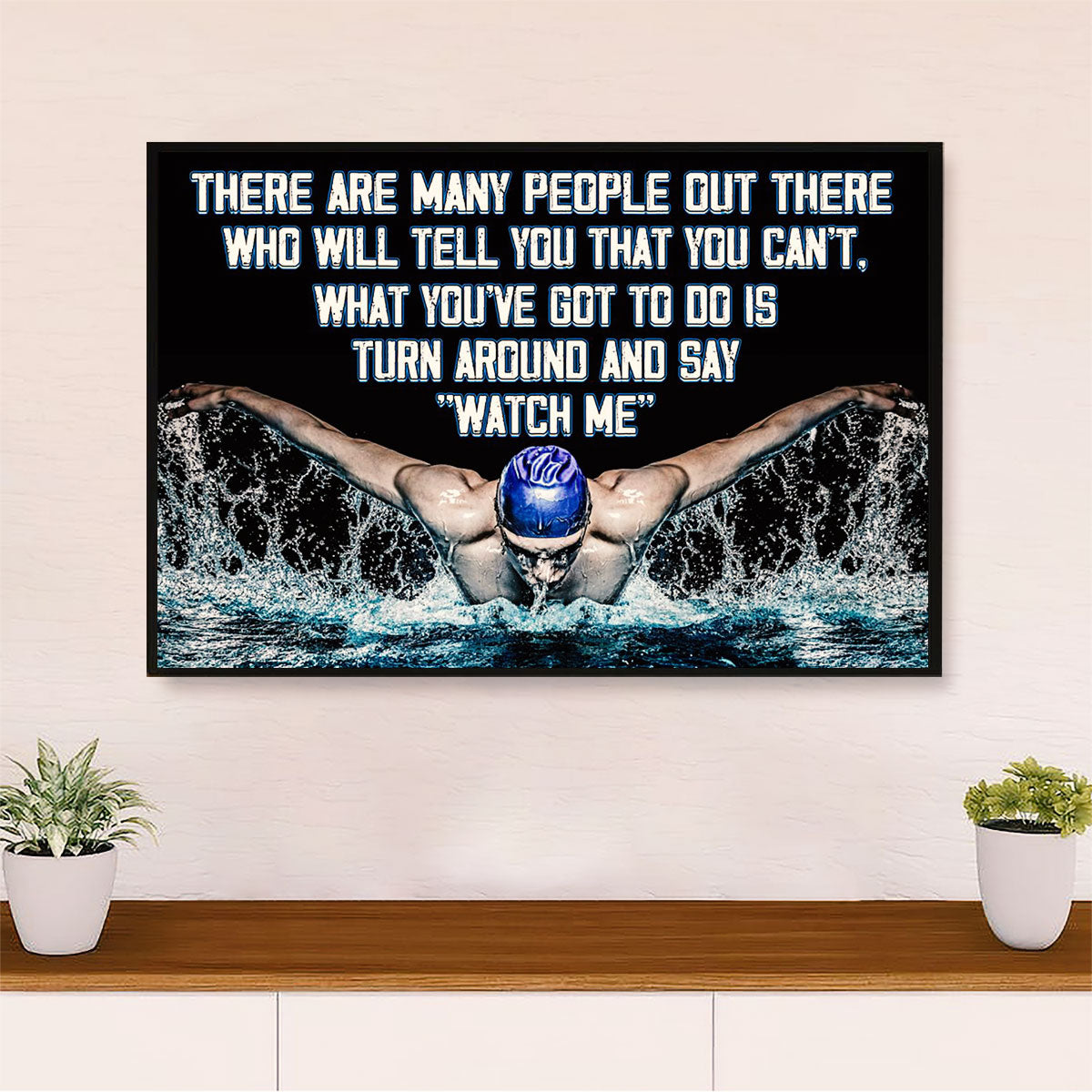 Swimming Poster Room Wall Art | Watch Me | Gift for Swimmer