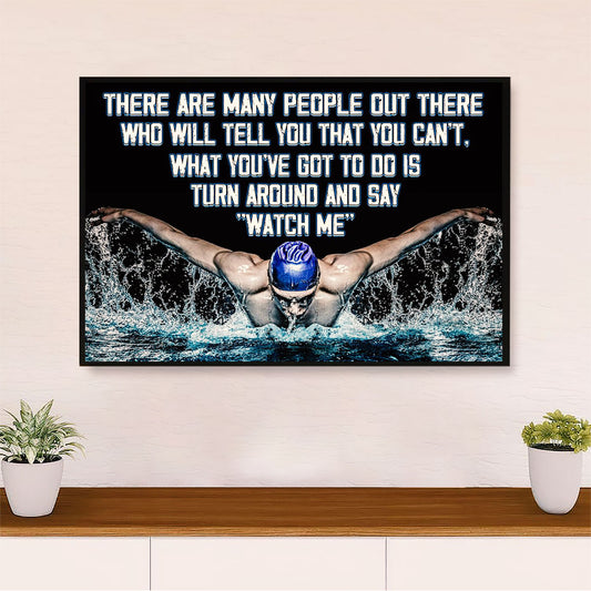 Swimming Poster Room Wall Art | Watch Me | Gift for Swimmer