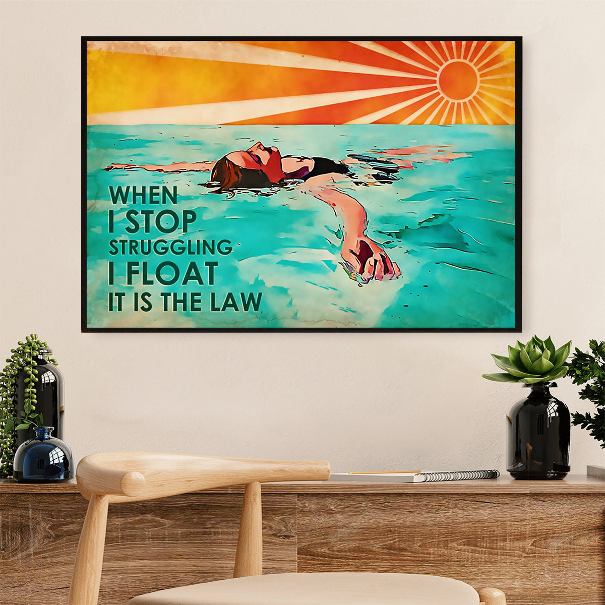 Swimming Poster Room Wall Art | Float | Gift for Swimmer