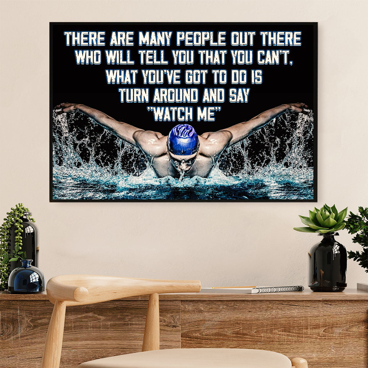 Swimming Poster Room Wall Art | Watch Me | Gift for Swimmer