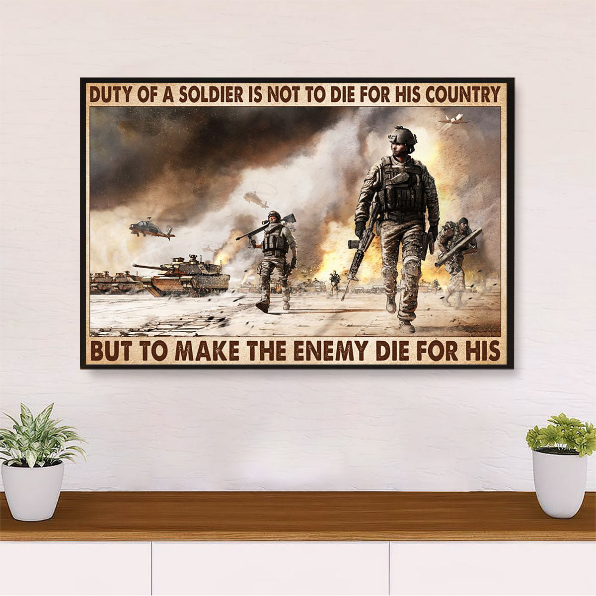 US Army Military Canvas Wall Art Prints | Duty Of A Soldier | American Independence Day Gift for Soldiers