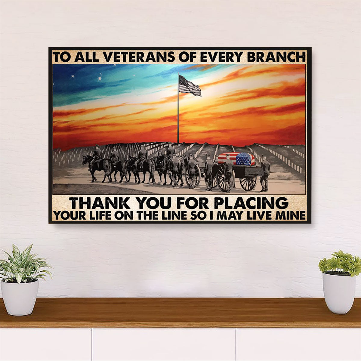 US Army Military Canvas Wall Art Prints | Veteran Memorial | American Independence Day Gift for Soldiers