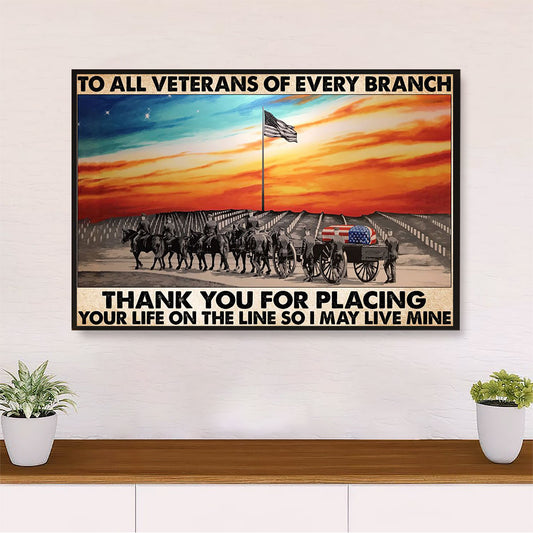 US Army Military Canvas Wall Art Prints | Veteran Memorial | American Independence Day Gift for Soldiers