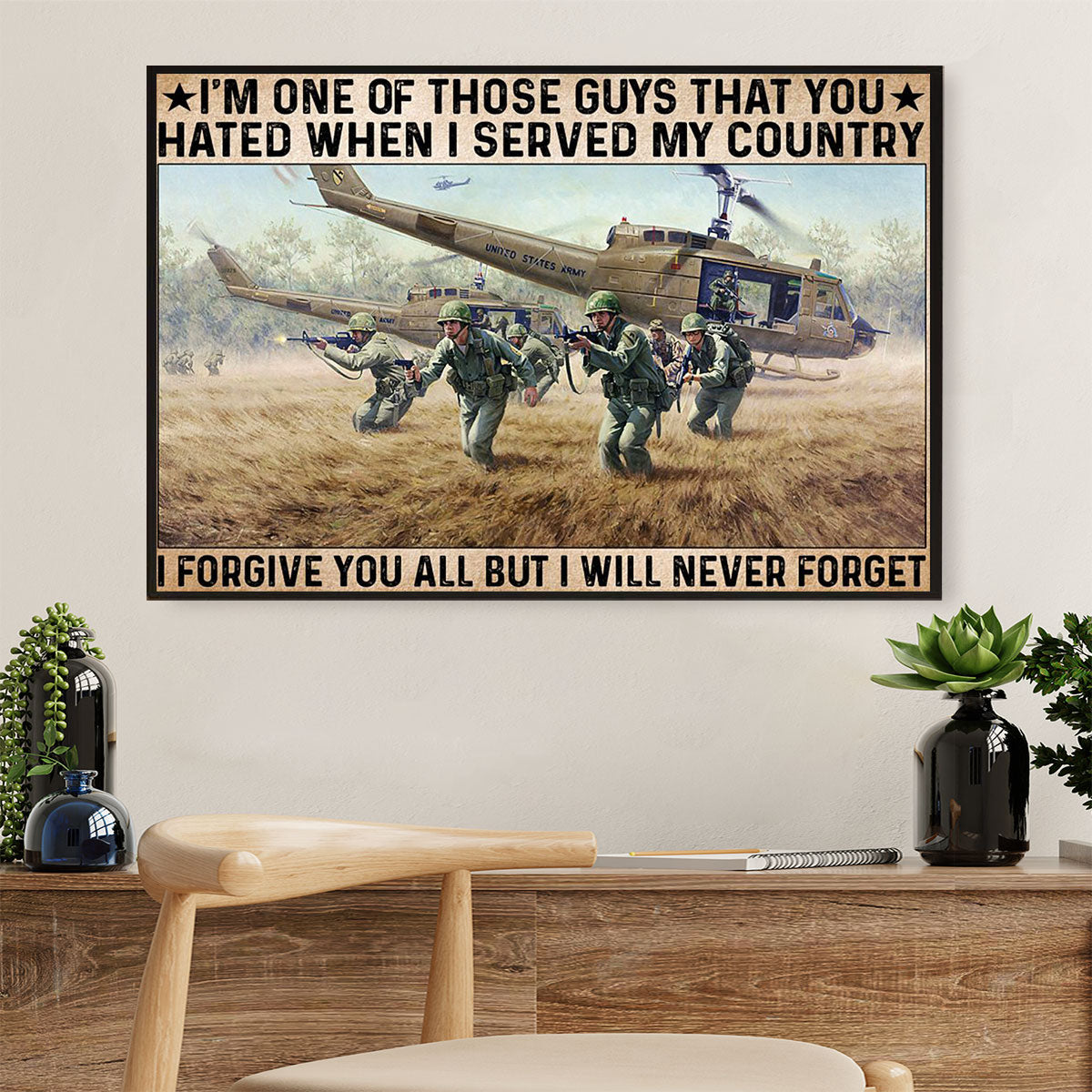 US Army Military Canvas Wall Art Prints | Brothers Soldiers | American Independence Day Gift for Soldiers
