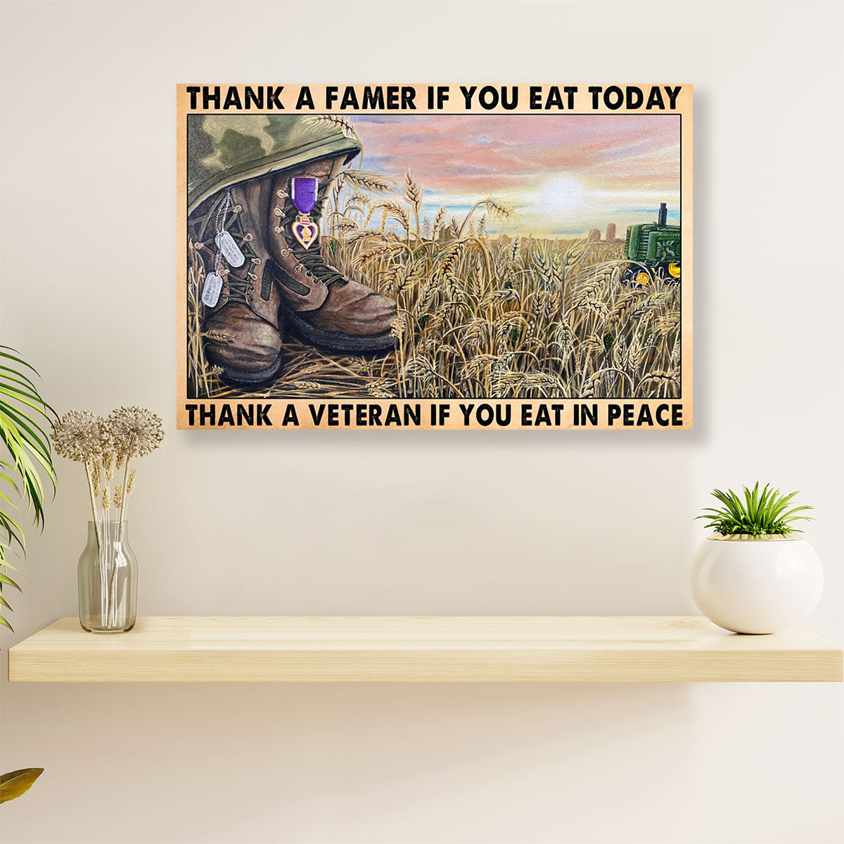 US Army Military Canvas Wall Art Prints | Thank A Veteran | American Independence Day Gift for Soldiers