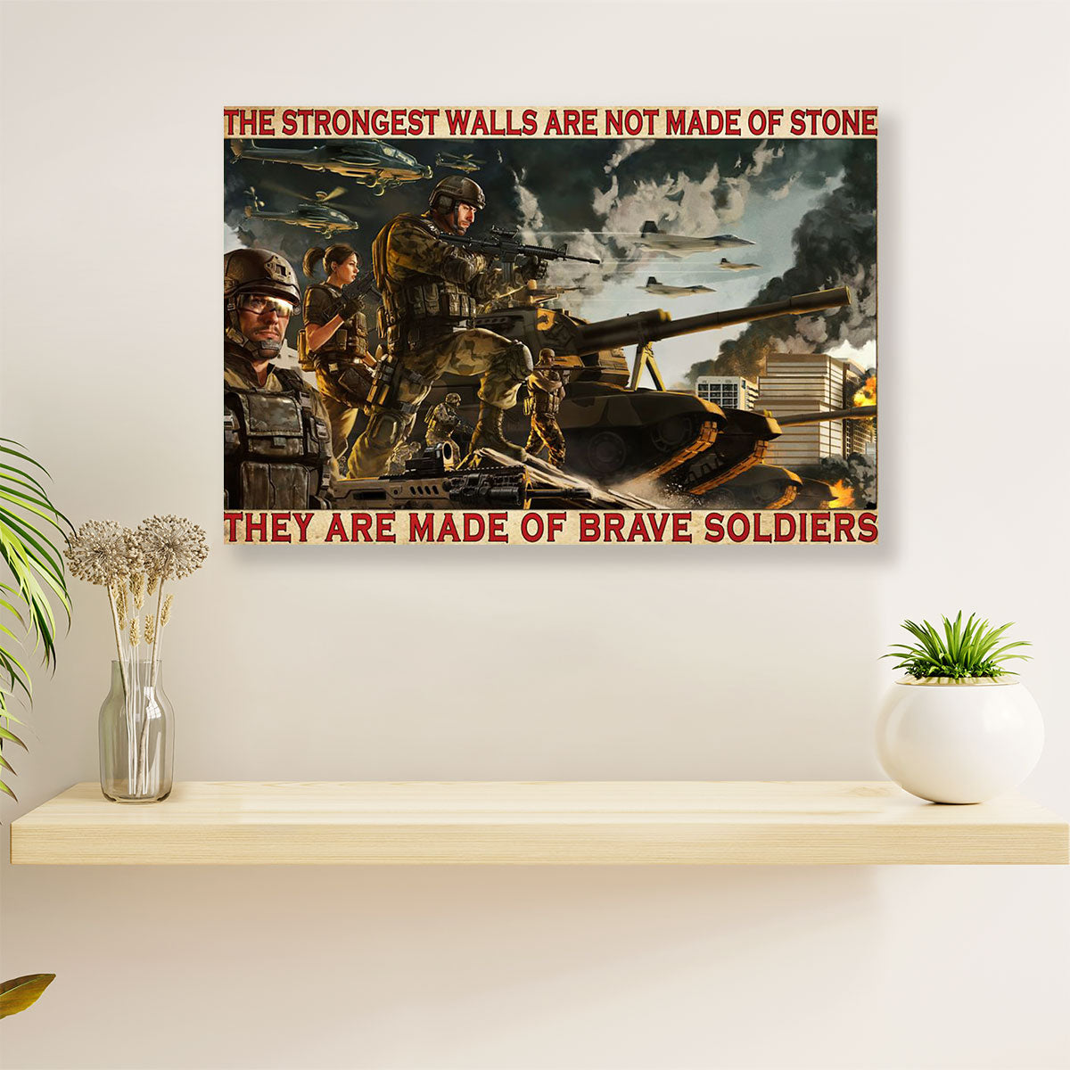US Army Military Canvas Wall Art Prints | Brave Soldiers | American Independence Day Gift for Soldiers