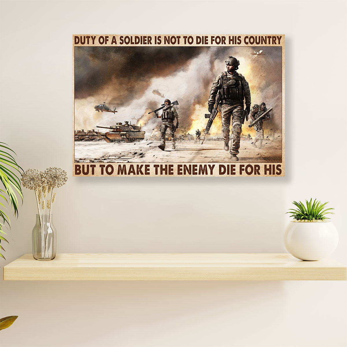 US Army Military Canvas Wall Art Prints | Duty Of A Soldier | American Independence Day Gift for Soldiers
