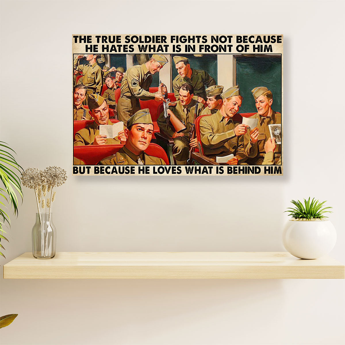 US Army Military Canvas Wall Art Prints | True Soldier | American Independence Day Gift for Soldiers