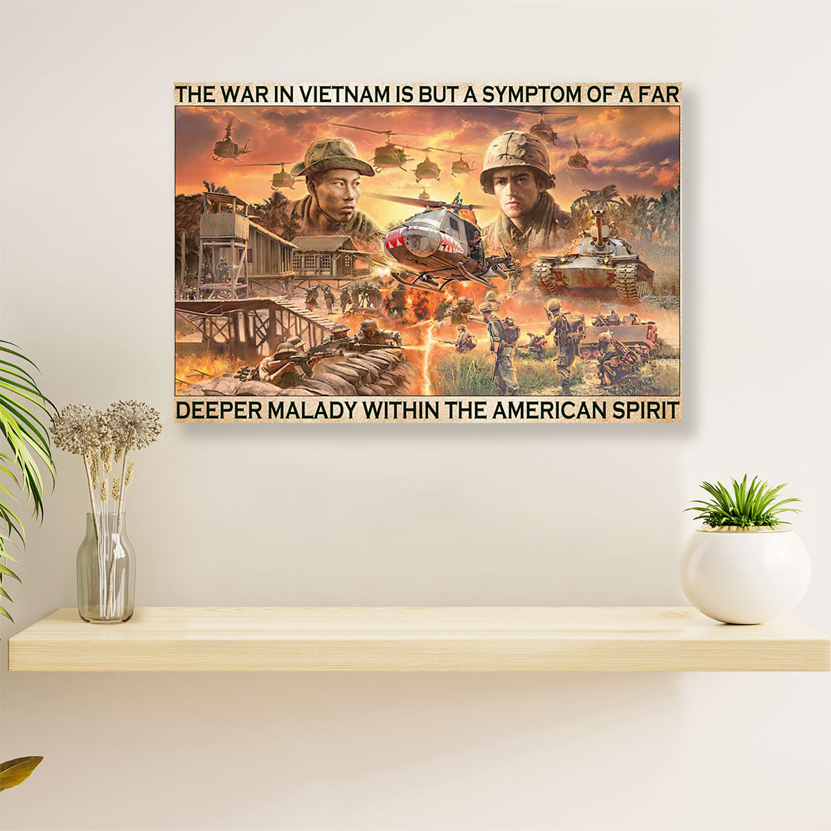 US Army Military Veteran Poster Wall Art | War In Vietnam | American Independence Day Gift for Soldiers