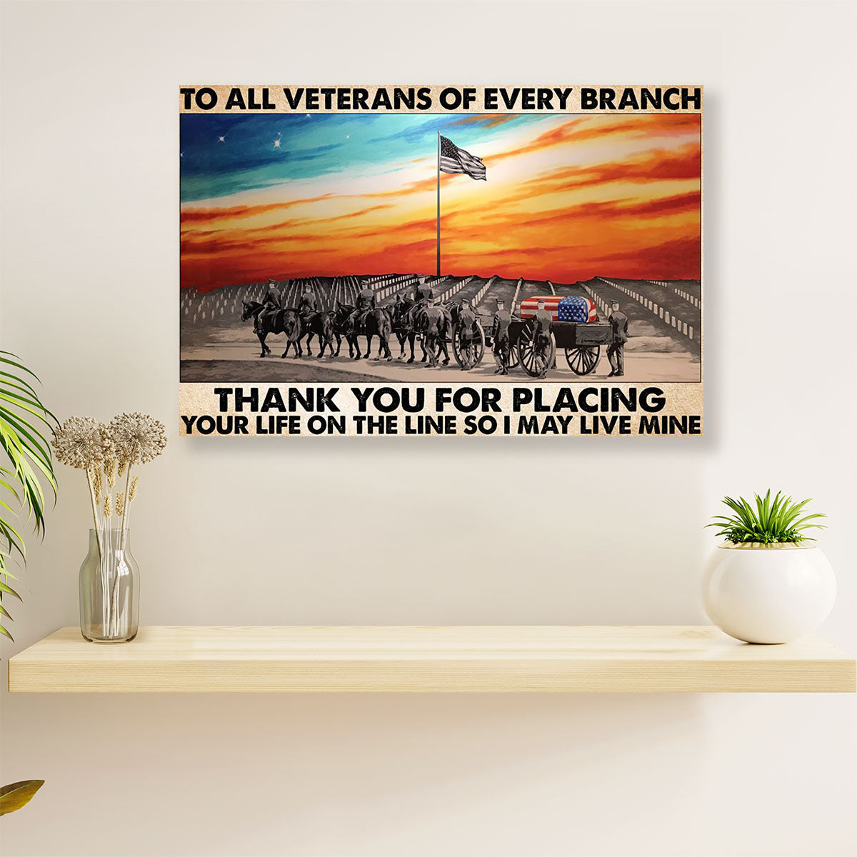 US Army Military Canvas Wall Art Prints | Veteran Memorial | American Independence Day Gift for Soldiers