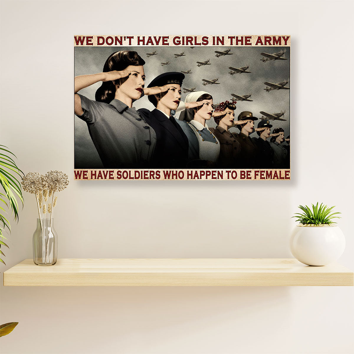 US Army Military Canvas Wall Art Prints | Female In The Army | American Independence Day Gift for Soldiers