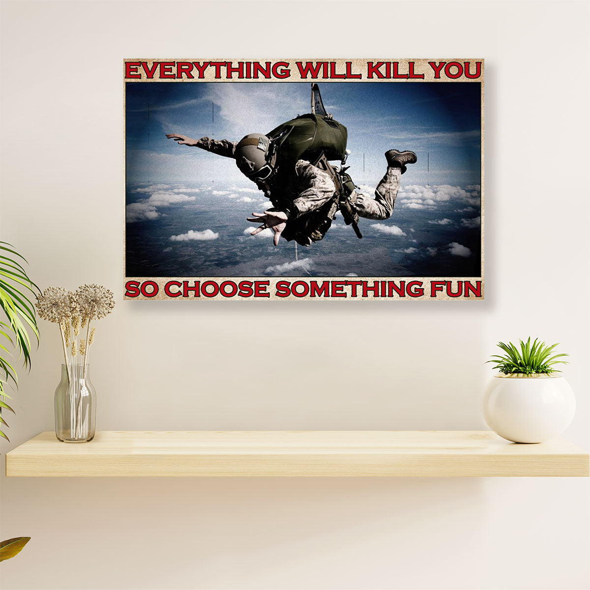 US Army Military Canvas Wall Art Prints | Choose Something Fun | American Independence Day Gift for Soldiers