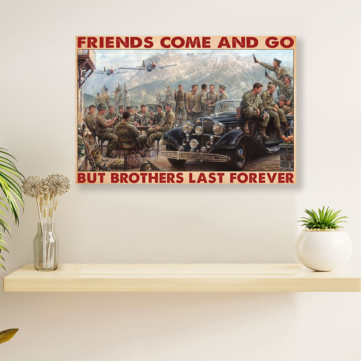 US Army Military Canvas Wall Art Prints | Brothers Last Forever | American Independence Day Gift for Soldiers