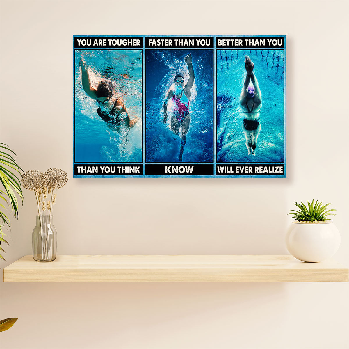 Swimming Poster Room Wall Art | Inspirational Quote for You | Gift for Swimmer