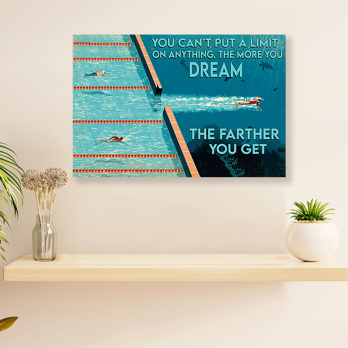 Swimming Poster Room Wall Art | Can't Put A Limit | Gift for Swimmer