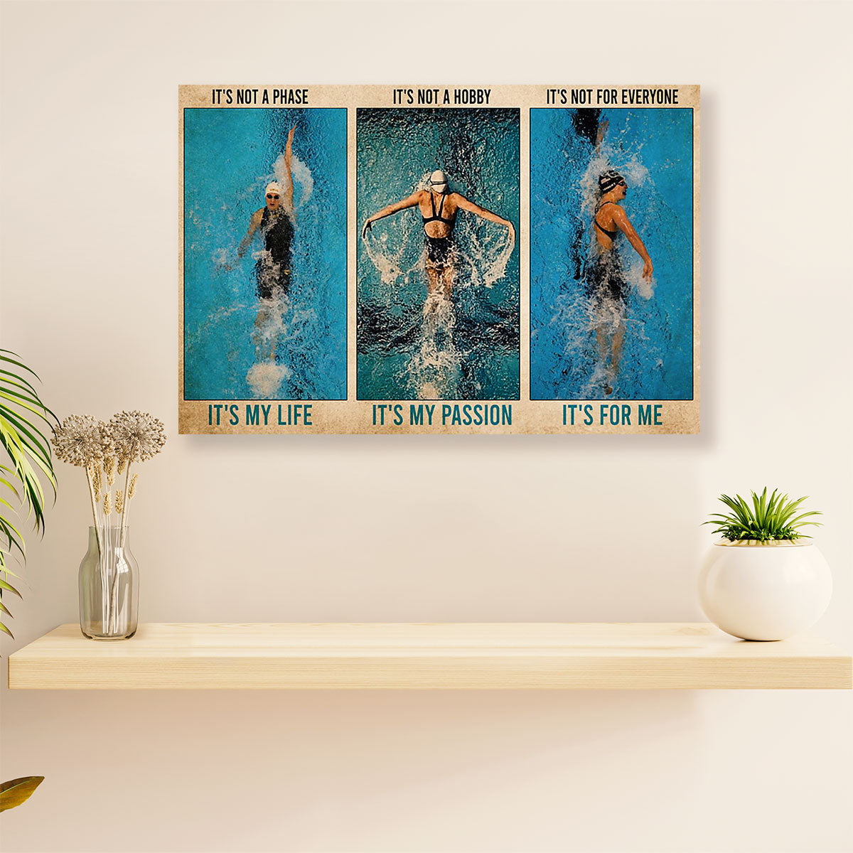 Swimming Poster Room Wall Art | Swimming Is My Passion | Gift for Swimmer
