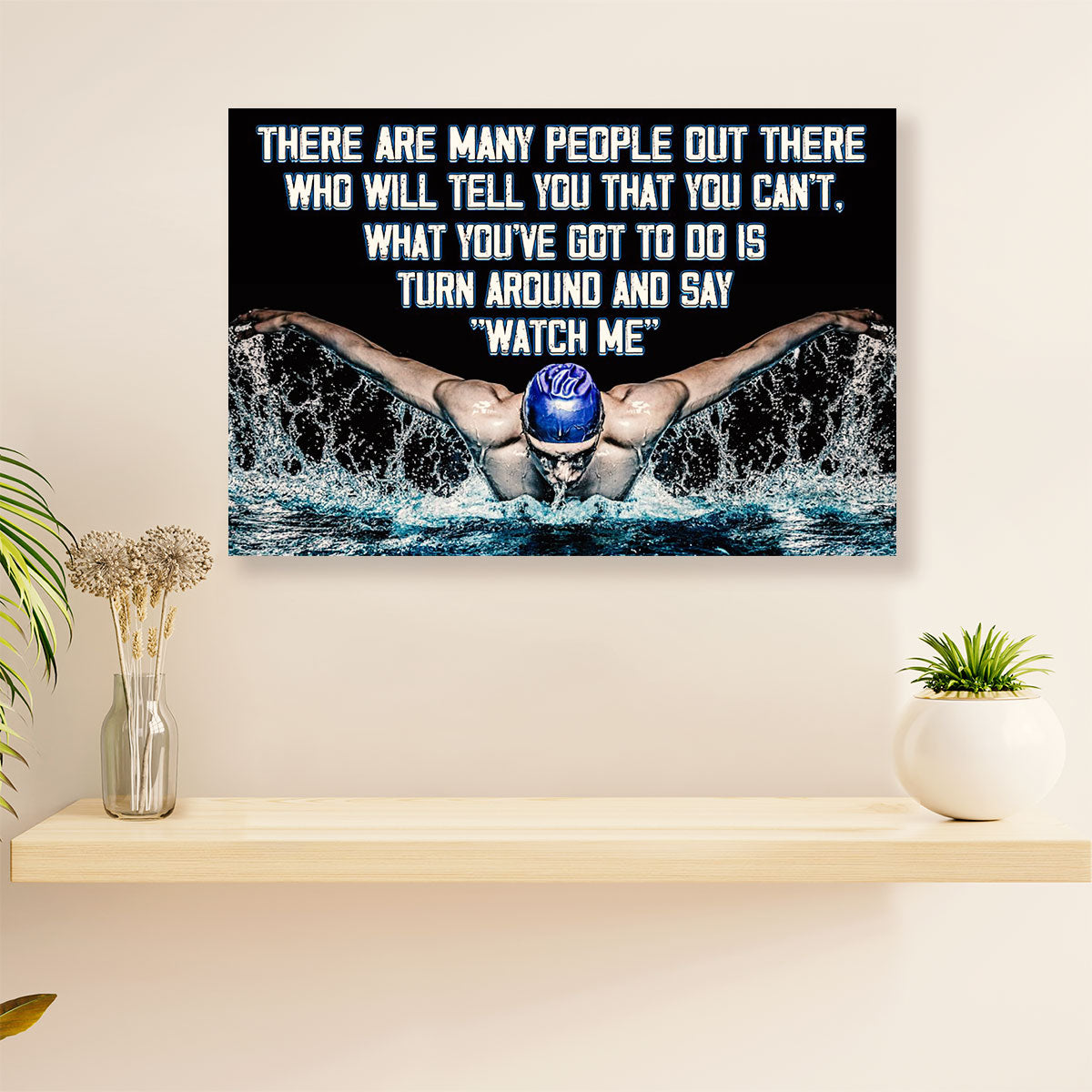 Swimming Poster Room Wall Art | Watch Me | Gift for Swimmer