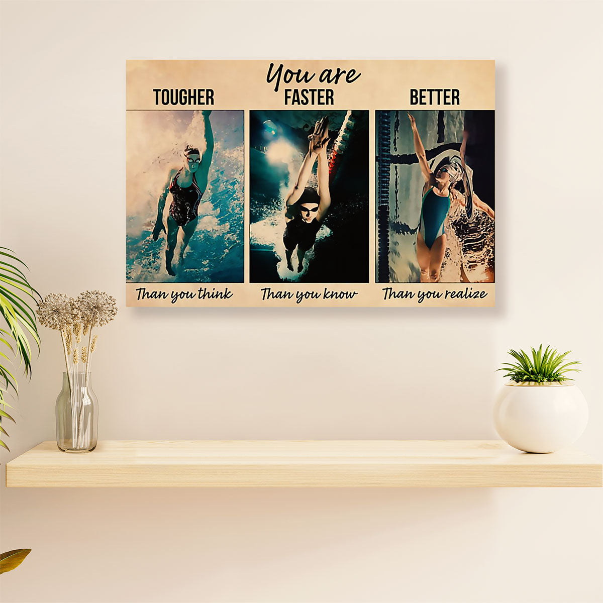 Swimming Poster Room Wall Art | You Are Tough | Gift for Swimmer