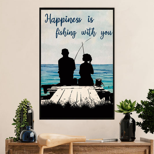 Fishing Poster Room Wall Art Prints | Couple Fishing | Vintage Gift for Fisherman