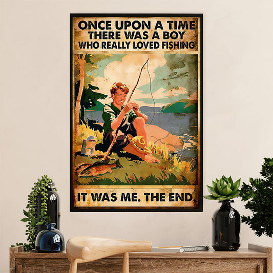 Fishing Poster Room Wall Art Prints | Boy Loved Fishing | Vintage Gift for Fisherman