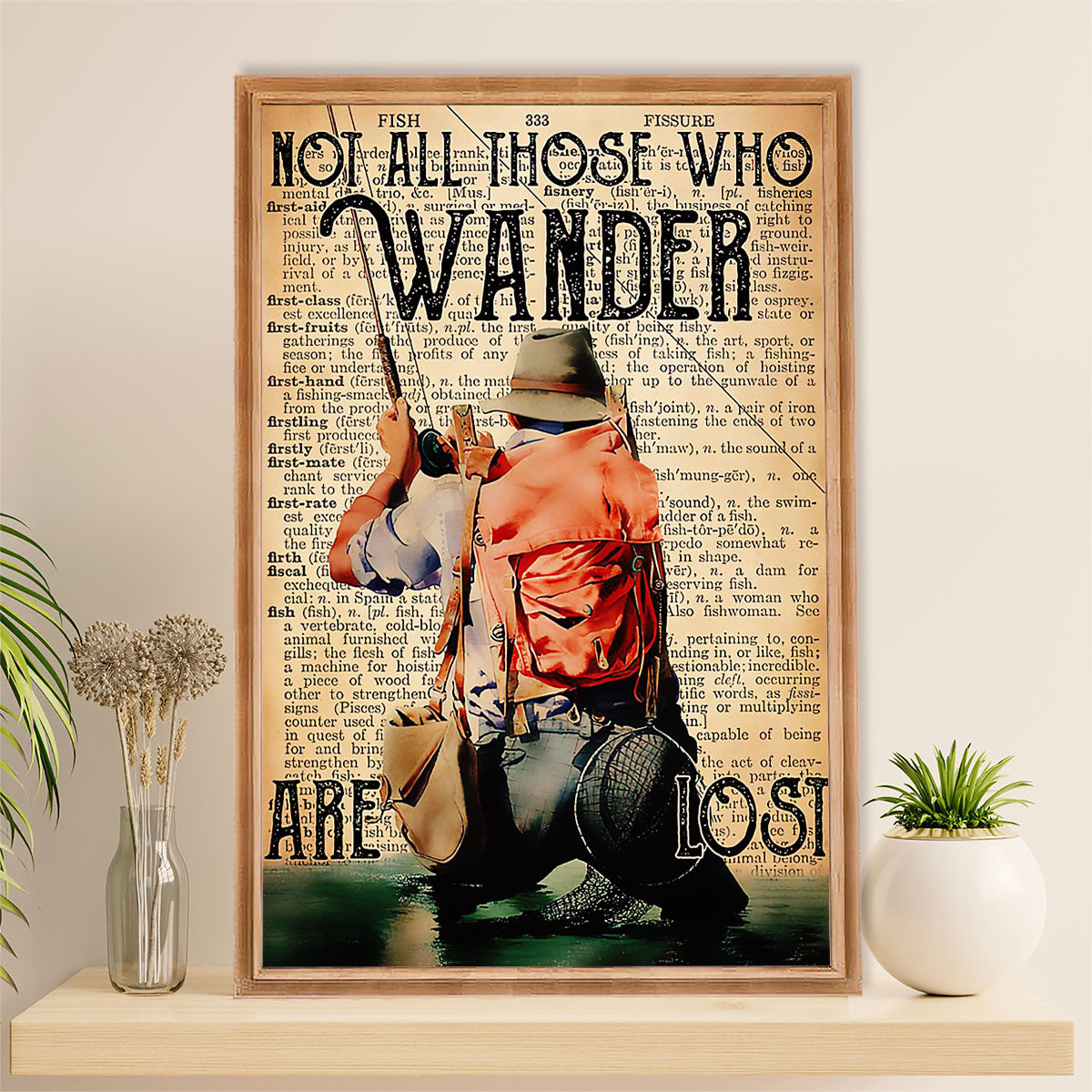 Fishing Poster Room Wall Art Prints | Wanderer | Vintage Gift for Fisherman