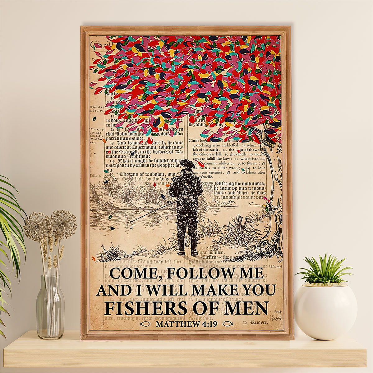 Fishing Poster Room Wall Art Prints | Fishers of Men | Vintage Gift for Fisherman