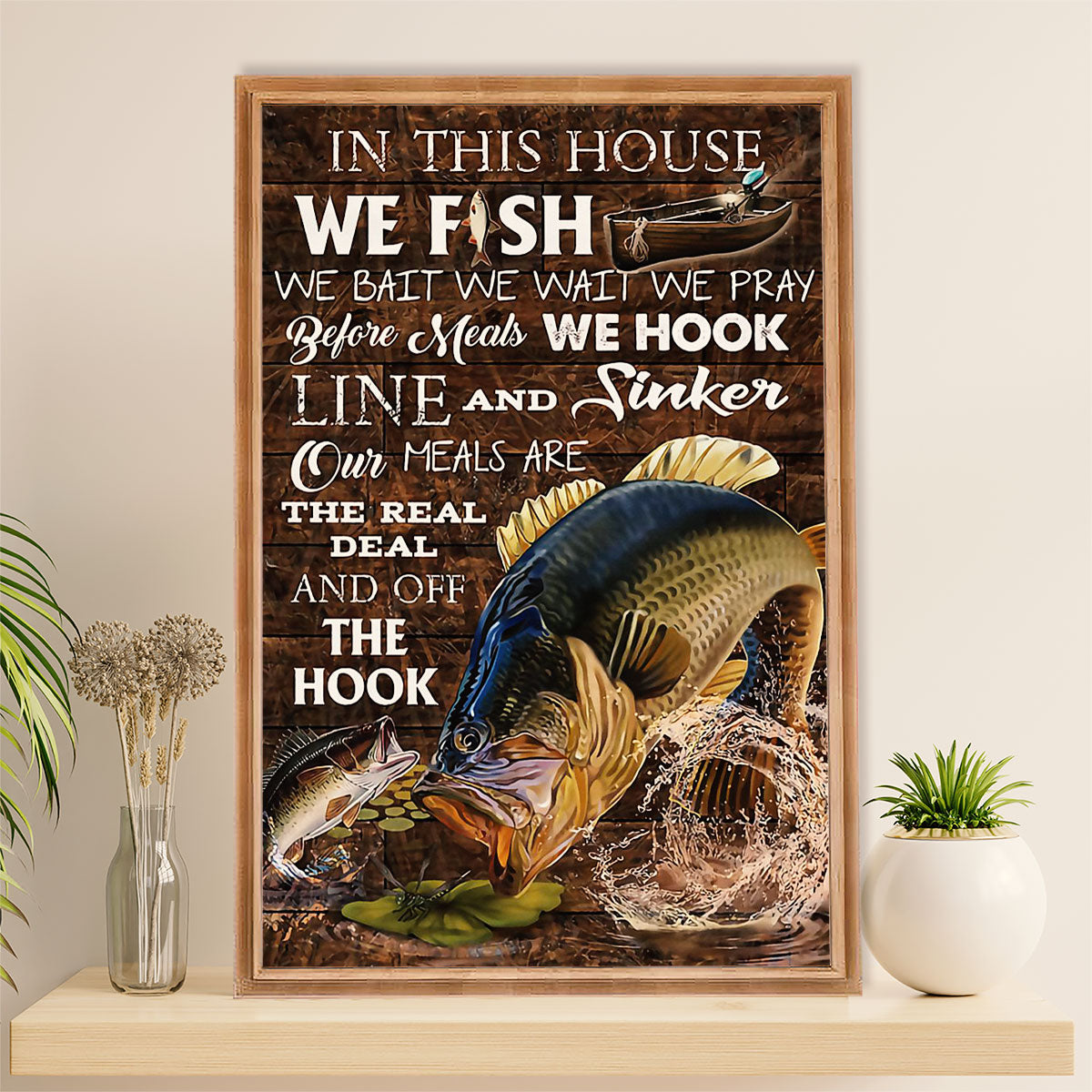 Fishing Poster Room Wall Art Prints | We Fish | Vintage Gift for Fisherman