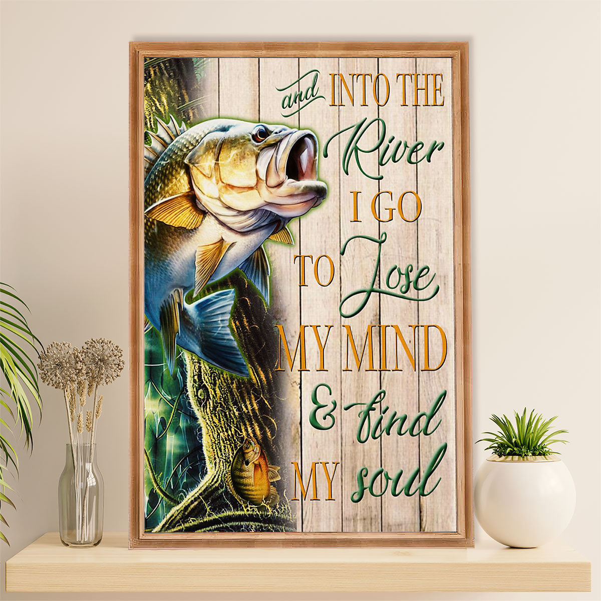 Fishing Poster Room Wall Art Prints | Find My Soul | Vintage Gift for Fisherman