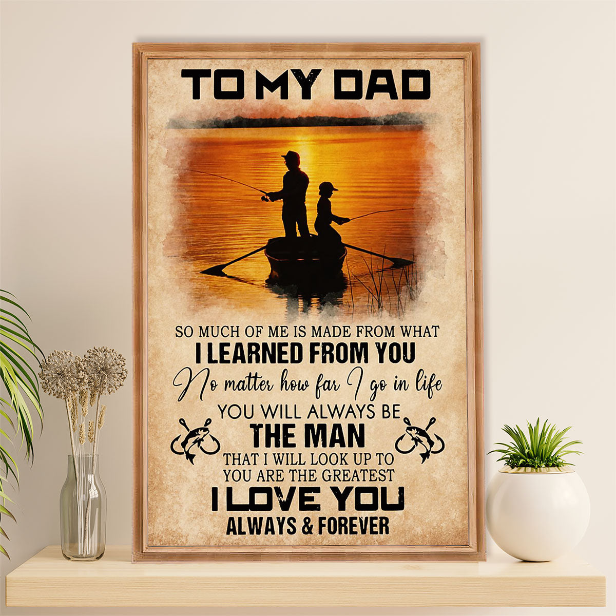 Fishing Poster Room Wall Art Prints | Gift from Son to Dad | Vintage Gift for Fisherman
