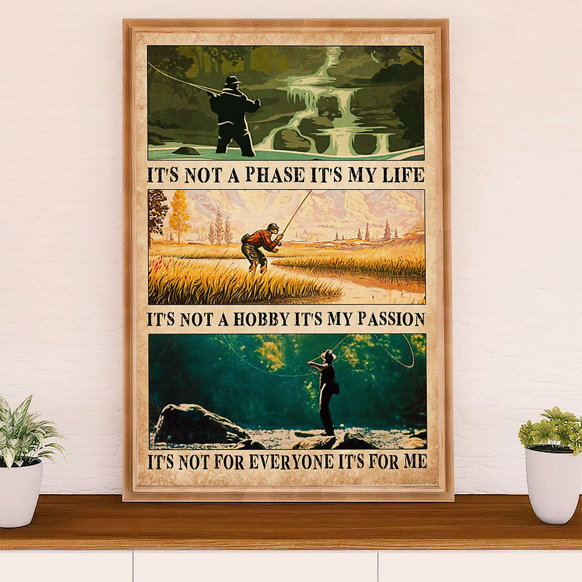 Fishing Poster Room Wall Art Prints | My Passion | Vintage Gift for Fisherman