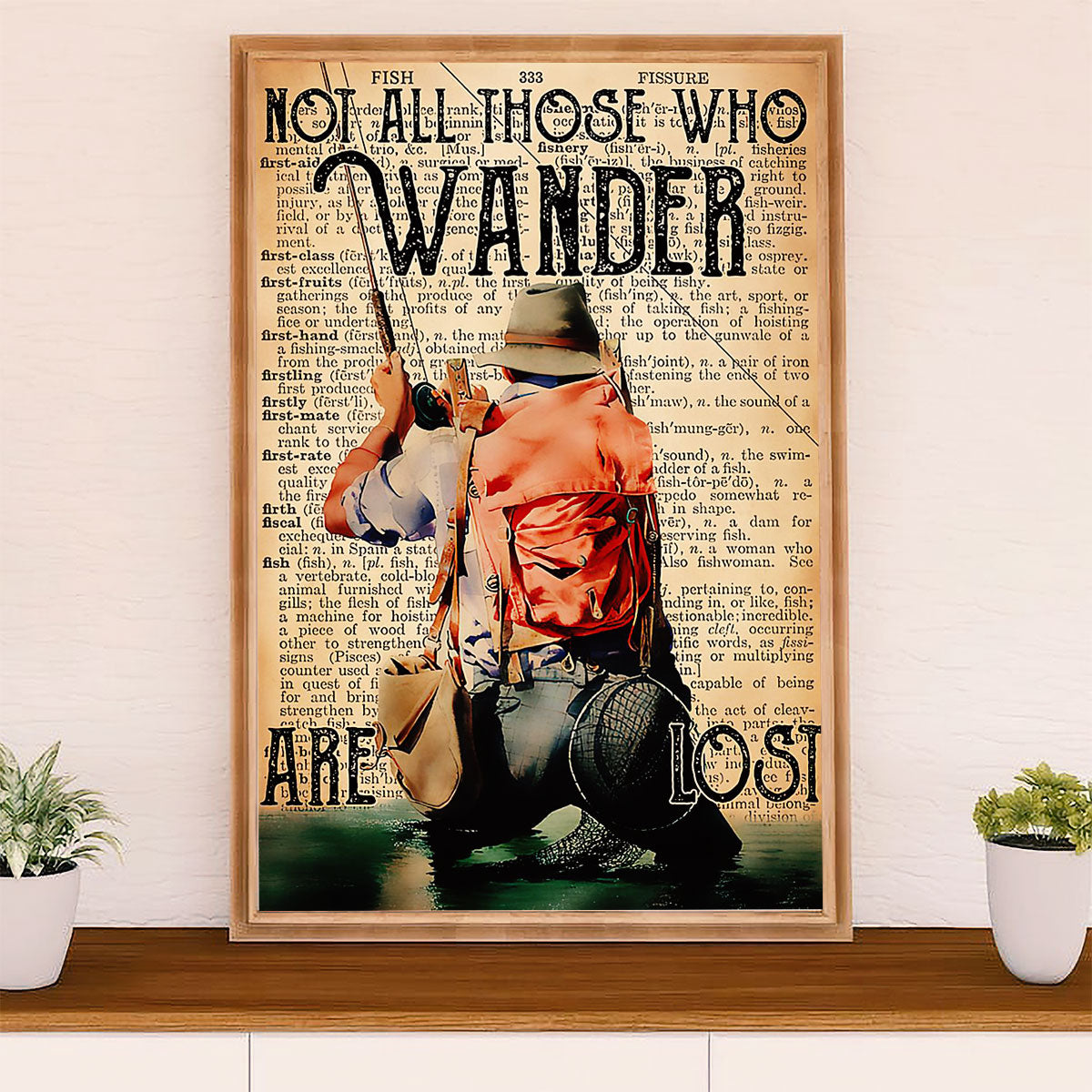 Fishing Poster Room Wall Art Prints | Wanderer | Vintage Gift for Fisherman