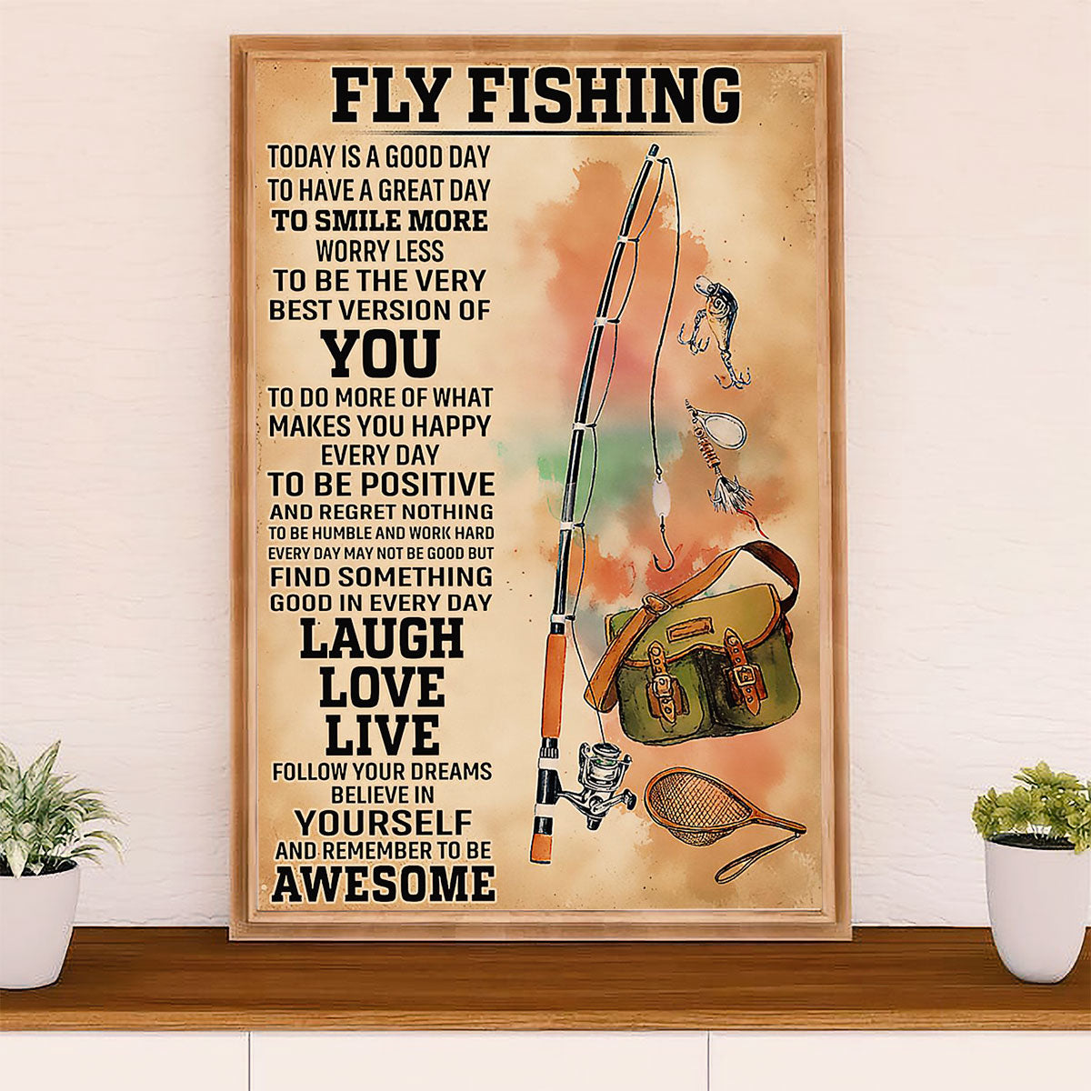 Fishing Poster Room Wall Art Prints | Fly Fishing | Vintage Gift for Fisherman