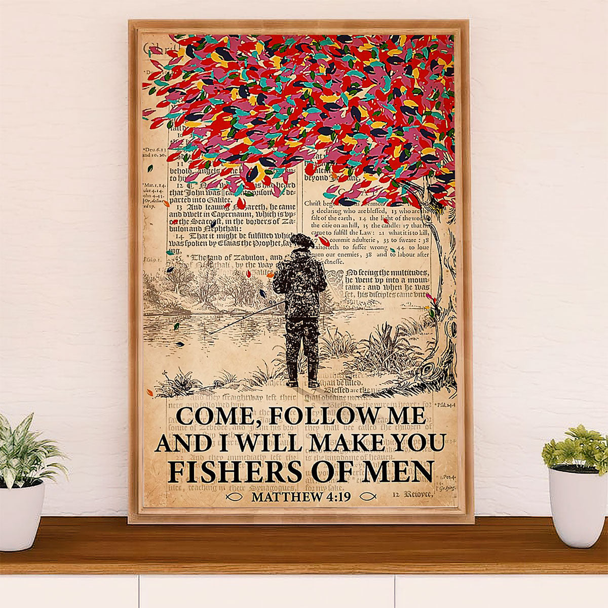 Fishing Poster Room Wall Art Prints | Fishers of Men | Vintage Gift for Fisherman